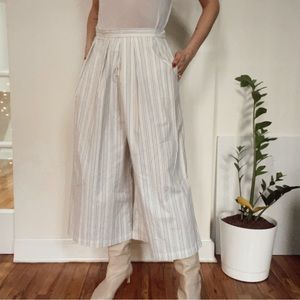RACHEL COMEY High Waisted Cotton Pinstripe Wide Leg Pants